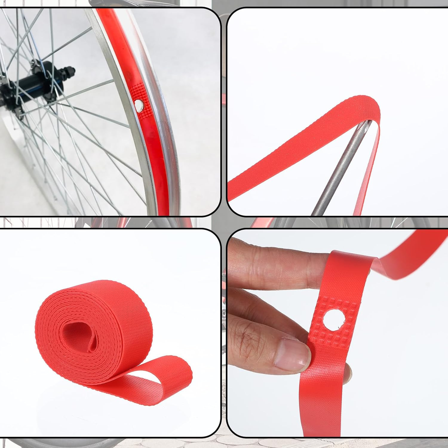 2 Pack Bicycle Rim Liner Rim Tape 26 Inch Bike Rim Strip High Pressure & Punctu