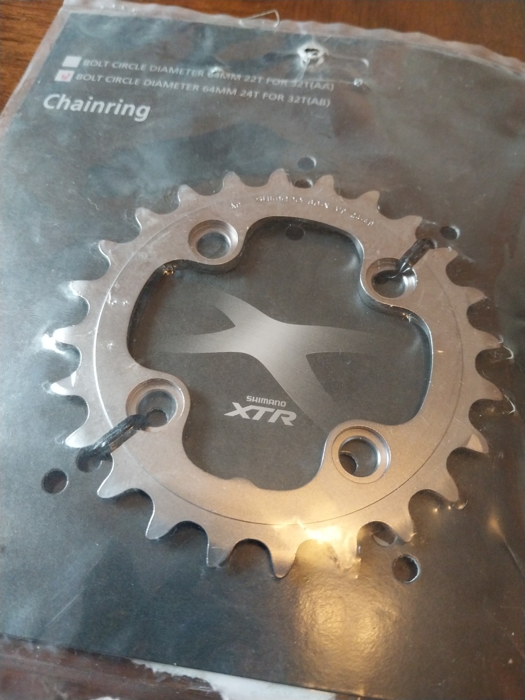 Shimano XTR 24T 64mm BCD 9spd Small Ring Chainring AB