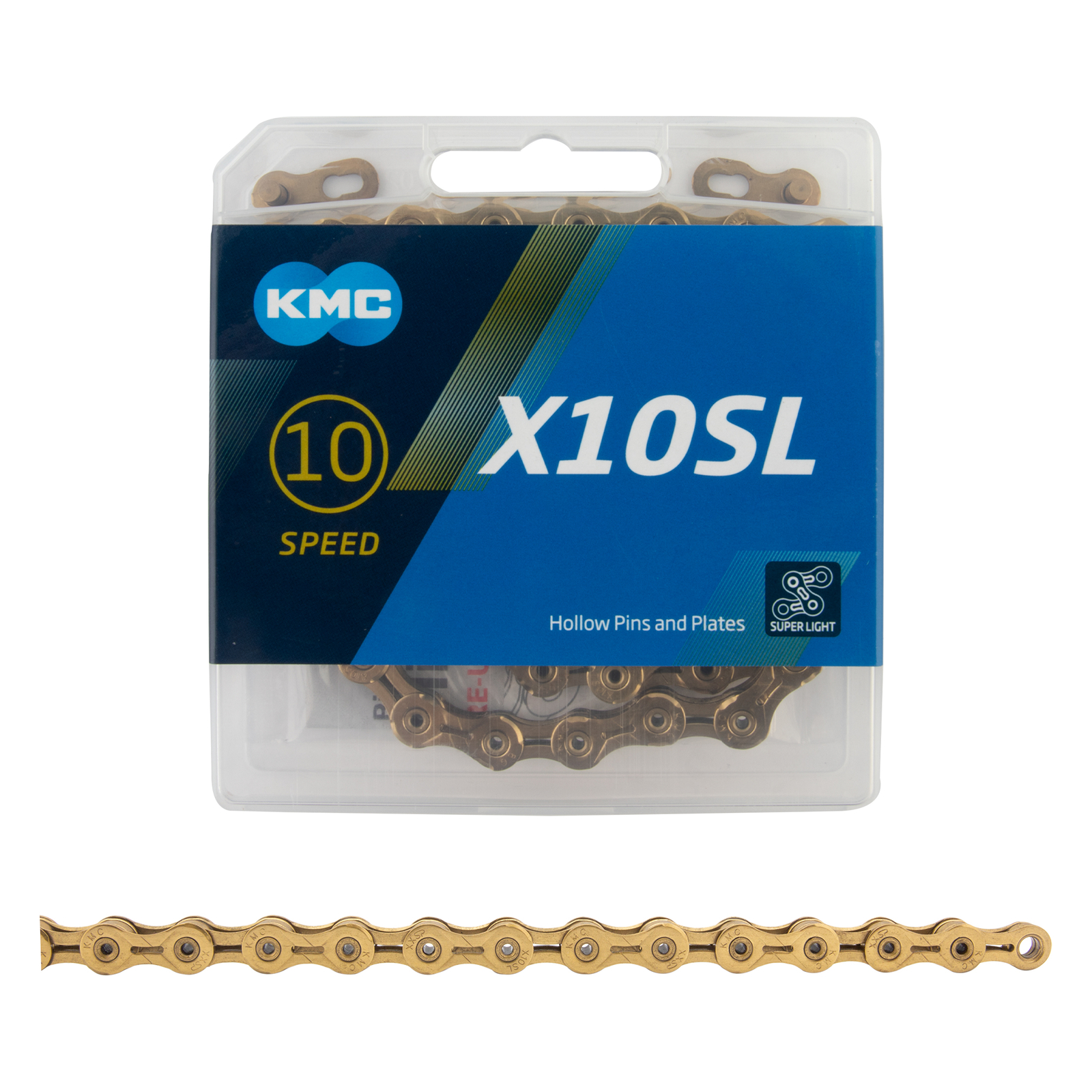 KMC X10SL Chain – 10-Speed, 116 Links, Gold
