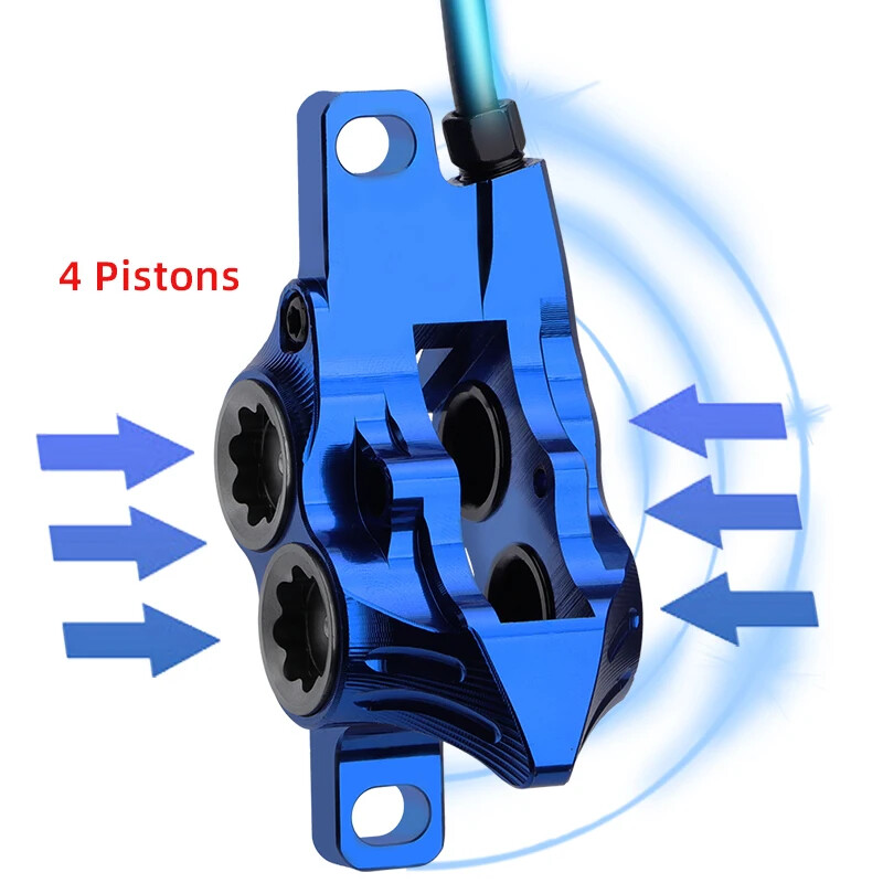 Mtb Bike Hydraulic Brake 800mm/1550mm Front Rear Brake 4 Piston Oil Pressure