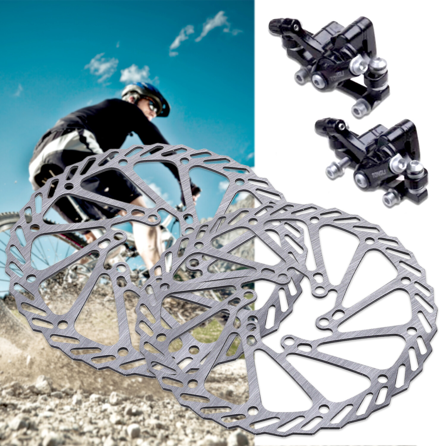 Bike Disc Brake Front & Rear Disc 160 mm Rotor Brake Kit for Mountain Bicycle