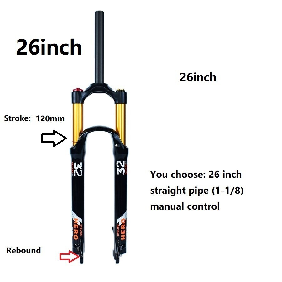 Air Fork Mountain Bike Suspension Bicycle Stroke 120mm Rebound 26 27.5 29 MTB