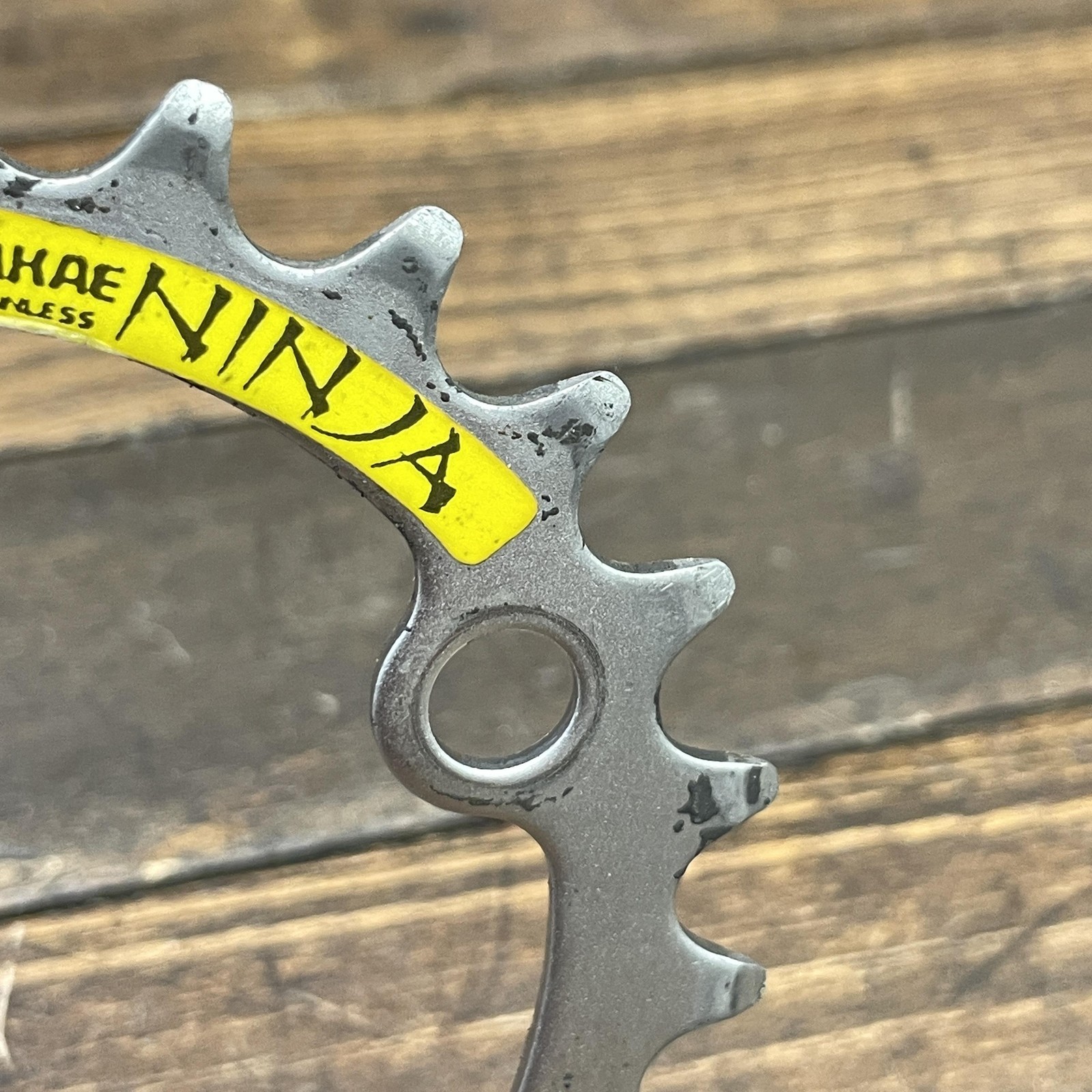 Vintage Sakae Ninja 24T Inner Chainring 74 BCD 5-Arm Silver Steel MTB GRanny