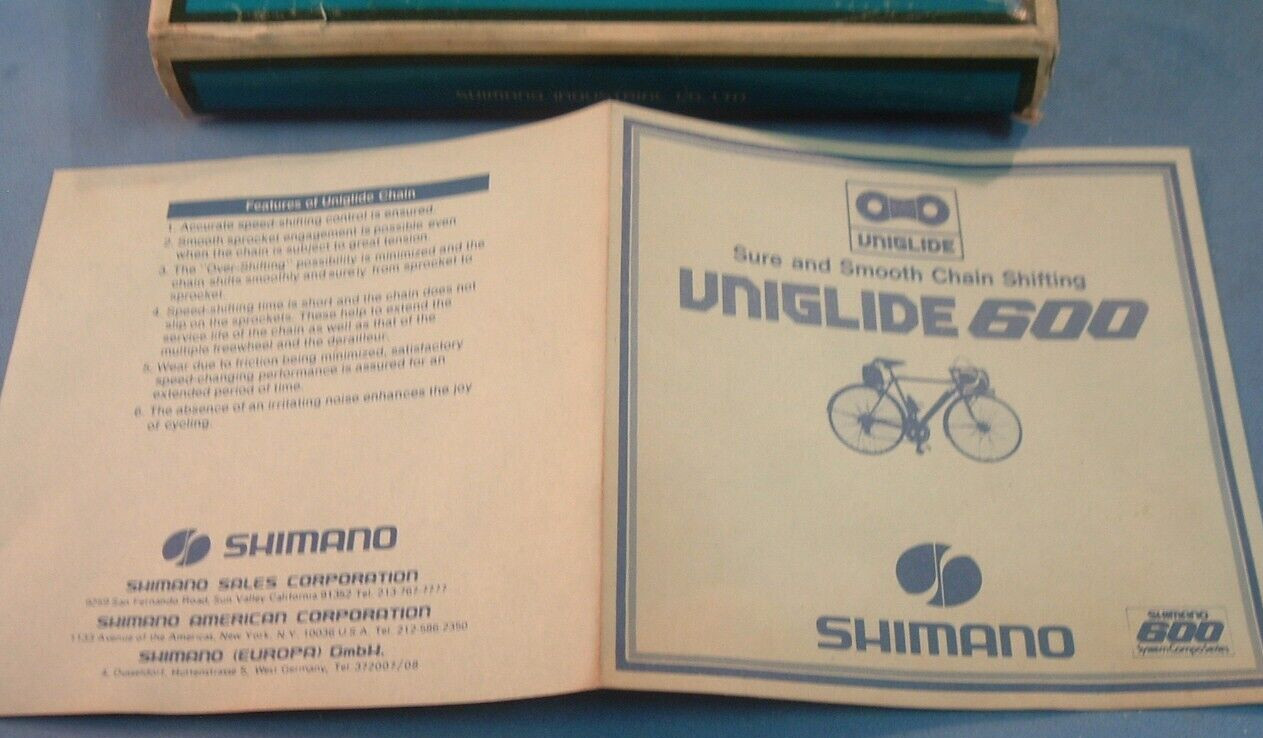 Shimano 600 UniGlide Gold/Bk CN-6110 Chain NEW / NOS Vintage-5/6-Spd-NIB- 120L