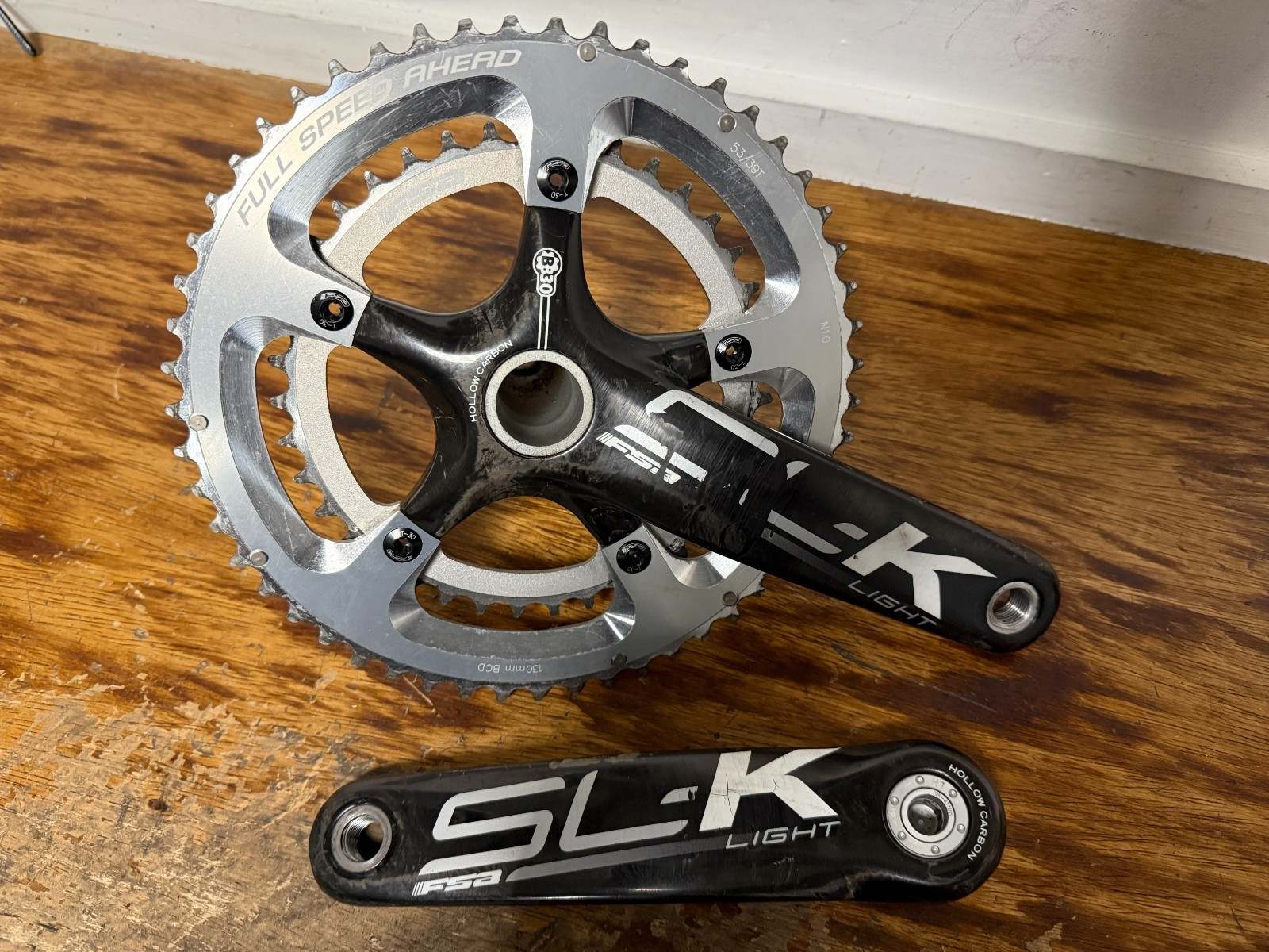 FSA SL-K Light 175mm 53/39T BB30 Carbon Crank Set