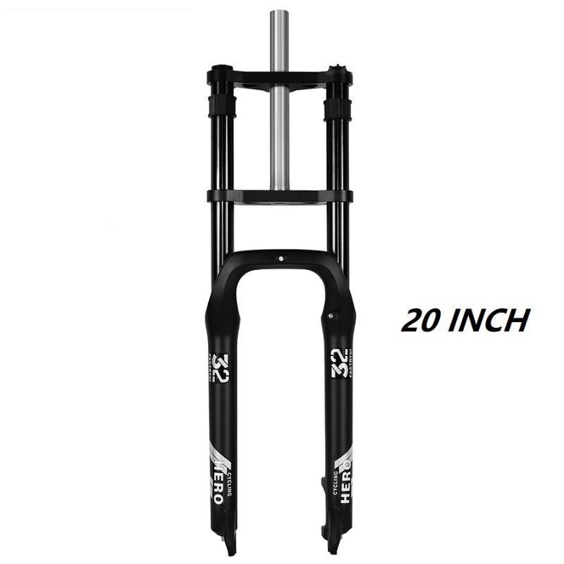 20 26*4.0″ Double Shoulder Oil Spring Fork Quick Release Disc Brake E-Bike Fork