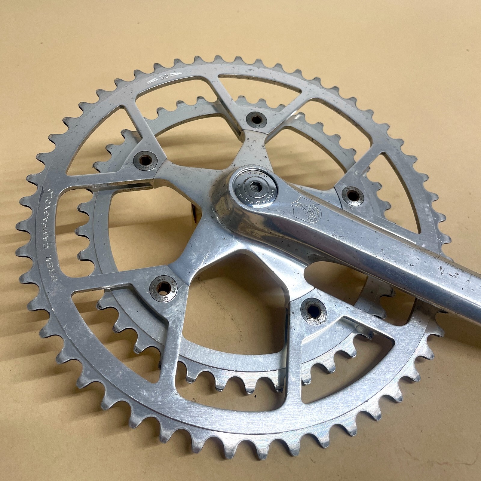 170mm Campagnolo Triomphe 52/40T double crankset, w/ 115.5mm Centaur sealed bb