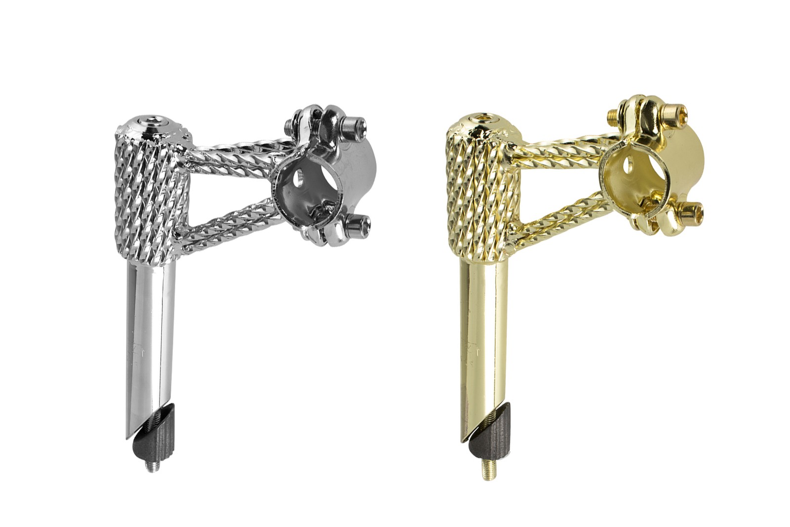 OG LOWRIDER CLASSIC MINI SQUARE TWISTED BICYCLE STEM 22.2MM CHROME OR GOLD