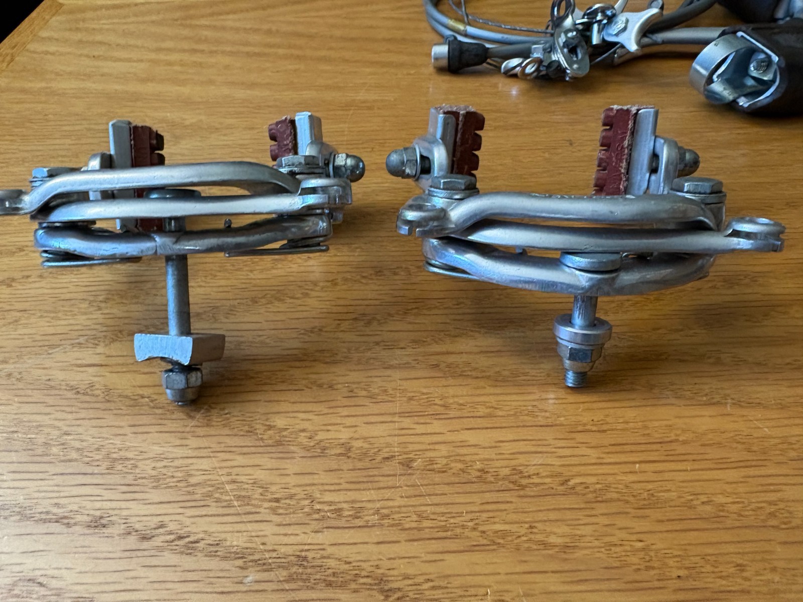 Universal center pull brakes with cables and levers, 1970