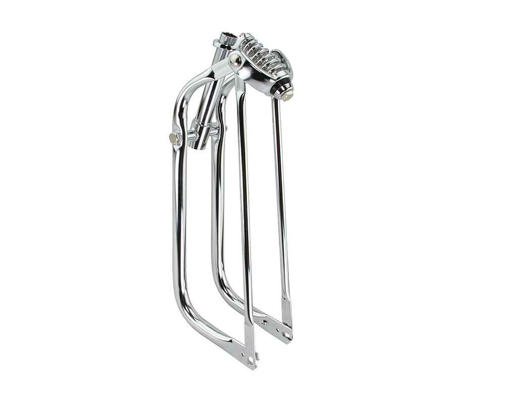GENUINE 20″ VINTAGE LOWRIDER BICYCLE STEEL SPRING FORK 1 INCH IN CHROME.