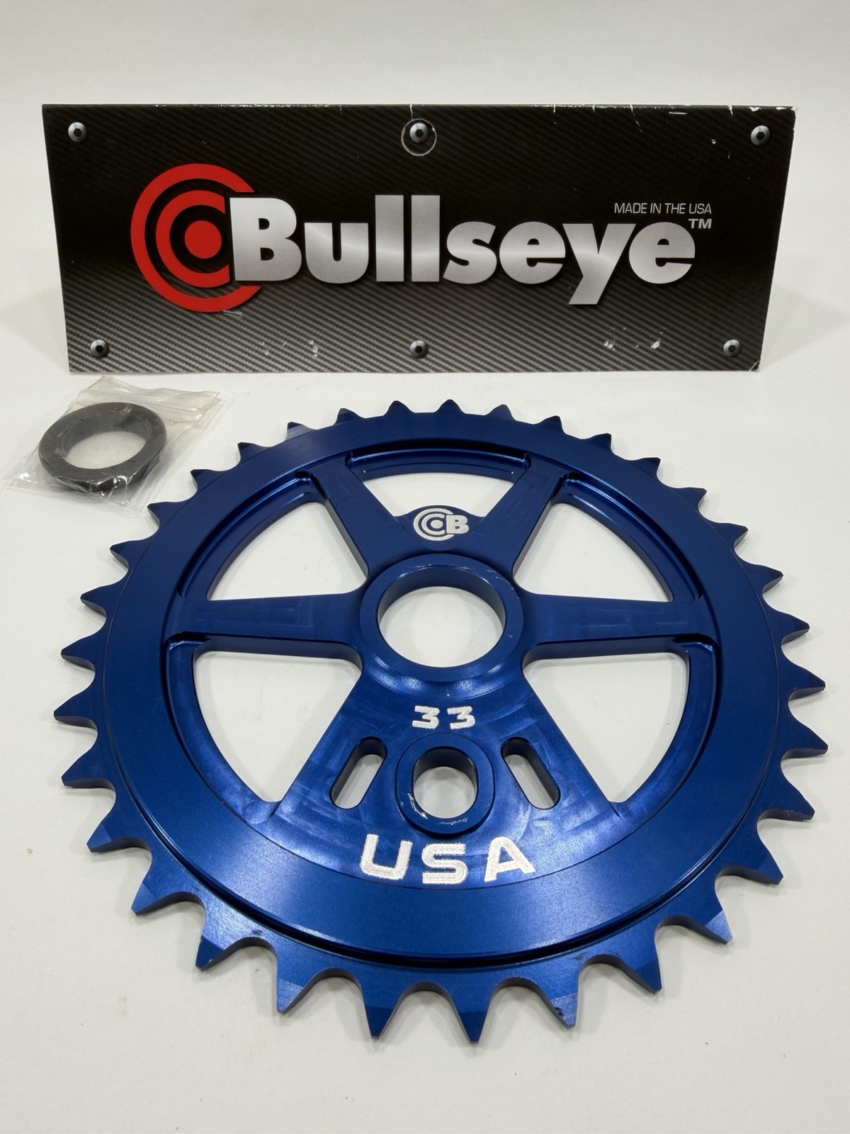 Bullseye USA 33t Sprocket Anodized Blue Race Works New School BMX 33 Tooth