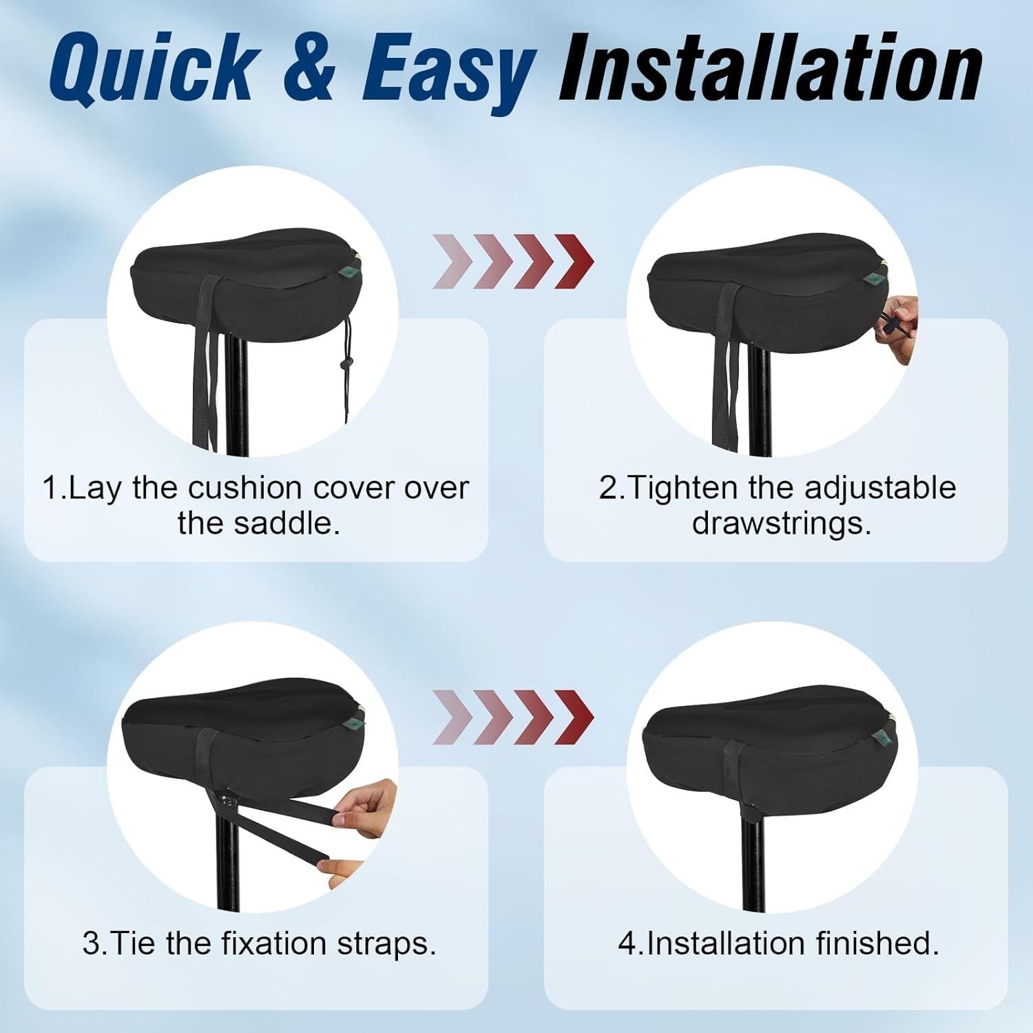 Deluxe Bike Seat Cushion with Moisture-Wicking Fabric – 11×10 Inches of Comfort