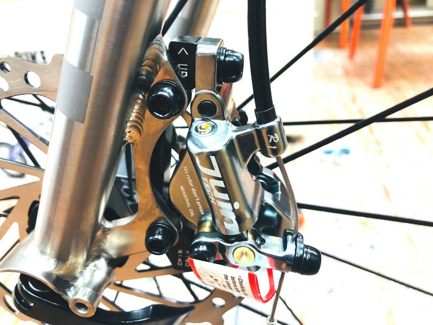 Juin Tech R1 Road Cyclocross Gravel Riding Bike Hydraulic Disc Brake Set Gray