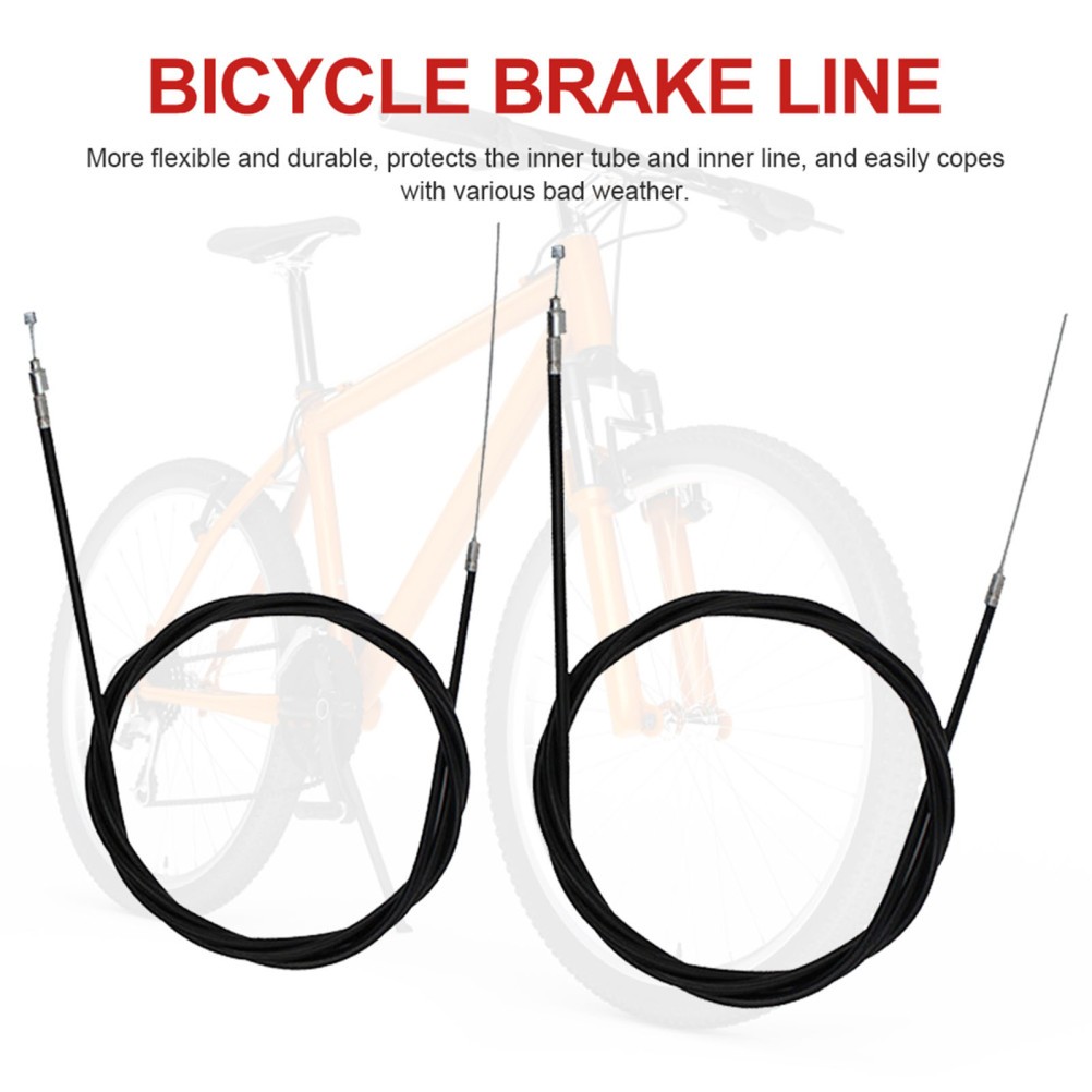 1 Set Professional Bike Brake Line Replacement Durable Stainless Steel PVC Black