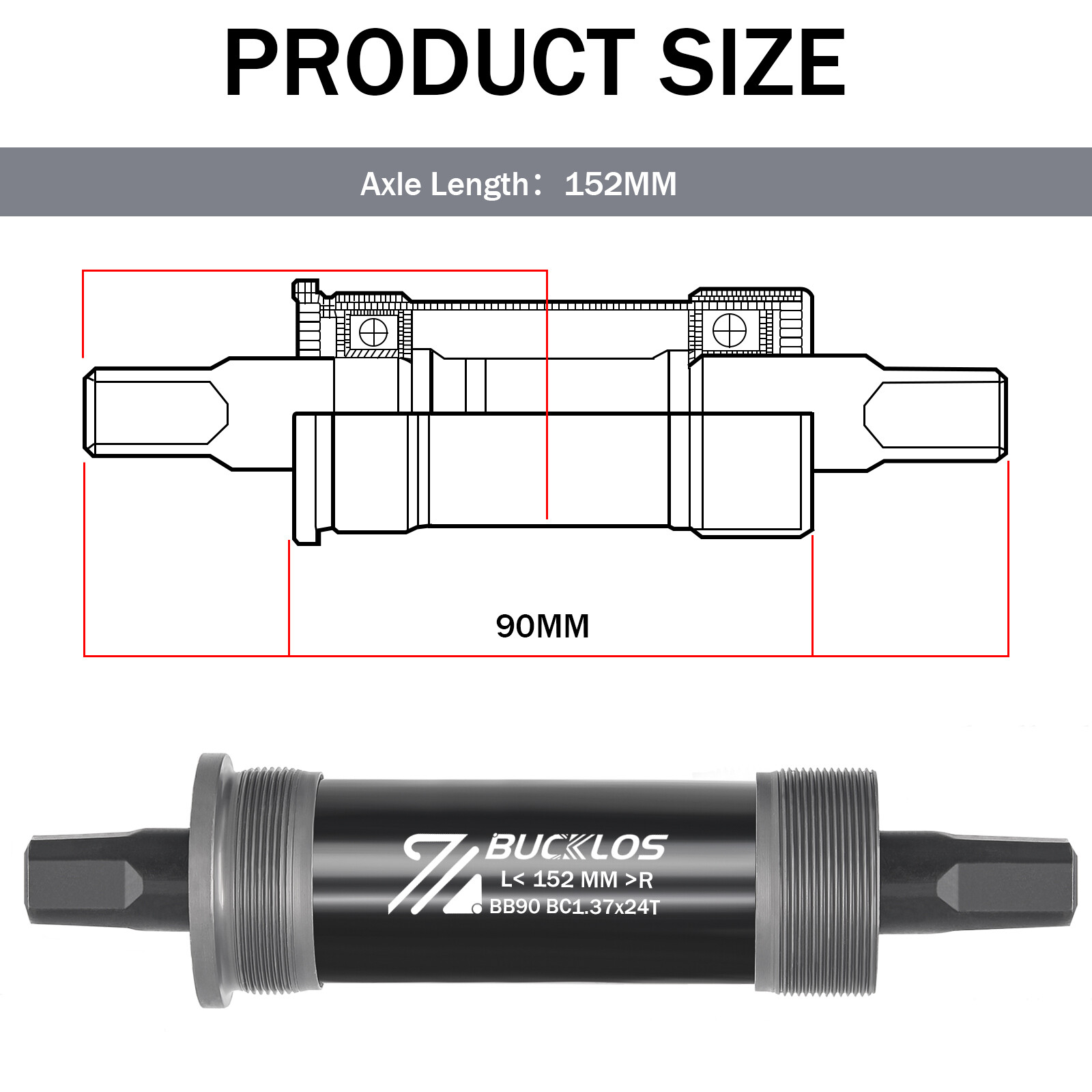 Mountain Bike Crank Square Taper Bottom Bracket BB68 Sealed Bearings E-bikes US