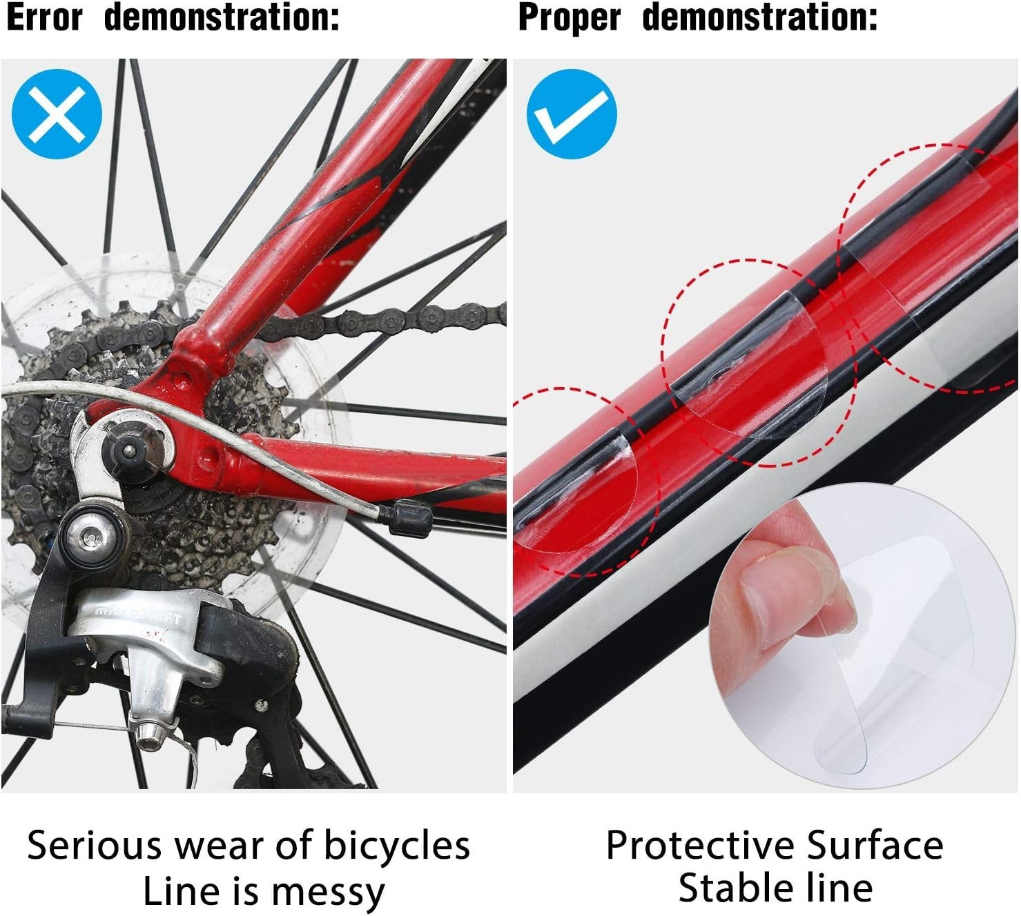 3 Pieces Protector Decal Chainstay Frame Guard Adhesive Protectors Film Cover…