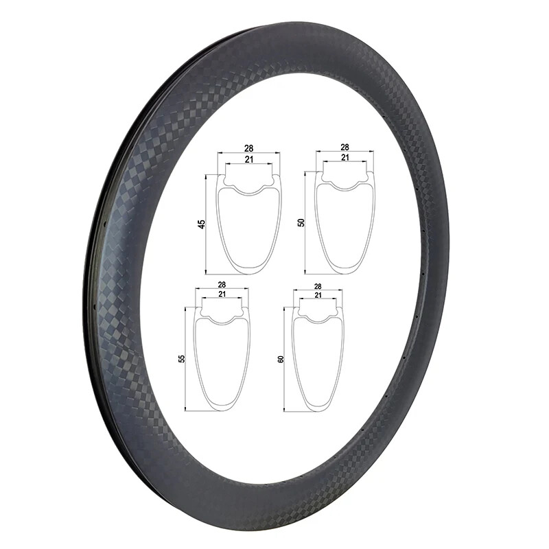 Gravel Road Dsic Bike Carbon Rim 700c 28mm Wide UD 3K 12K Clincher Tubeless
