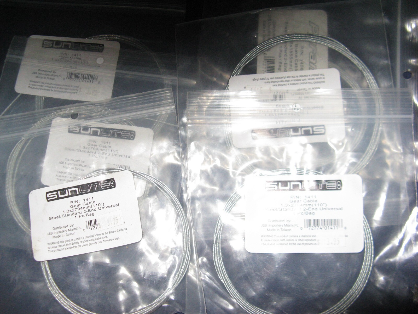 lot of 6 SUNLITE CABLE GEAR SUNLT 1.3×1750 STL STD UNIV