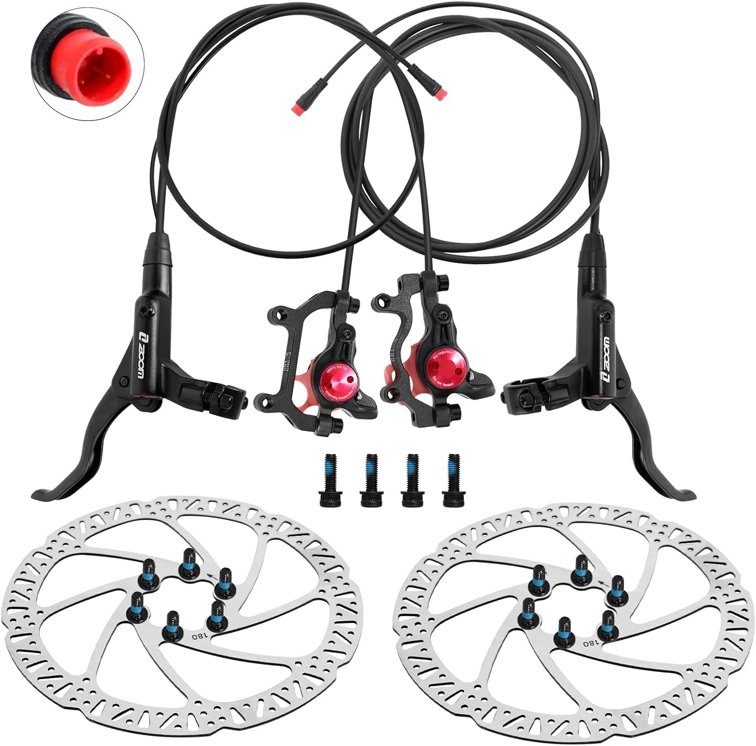 Z00M HB875E Ebike Hydraulic Disc Brake Set, Electric Power-Off Hydraulic Brake S