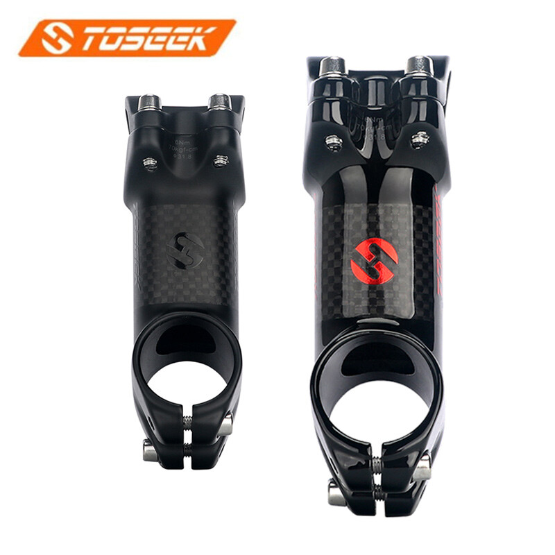 TOSEEK Bicycle Carbon Stem 10/17/25/35 Degree Road Cycling Handlebar Accessory