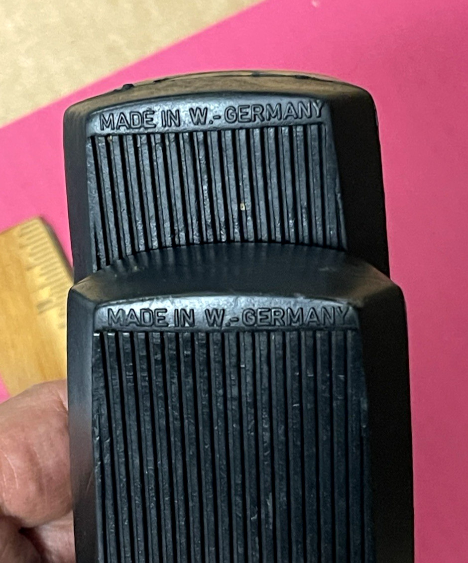 NOS VINTAGE W. GERMANY BICYCLE PEDALS SOLID RUBBER SCHWINN RALEIGH CRUISER