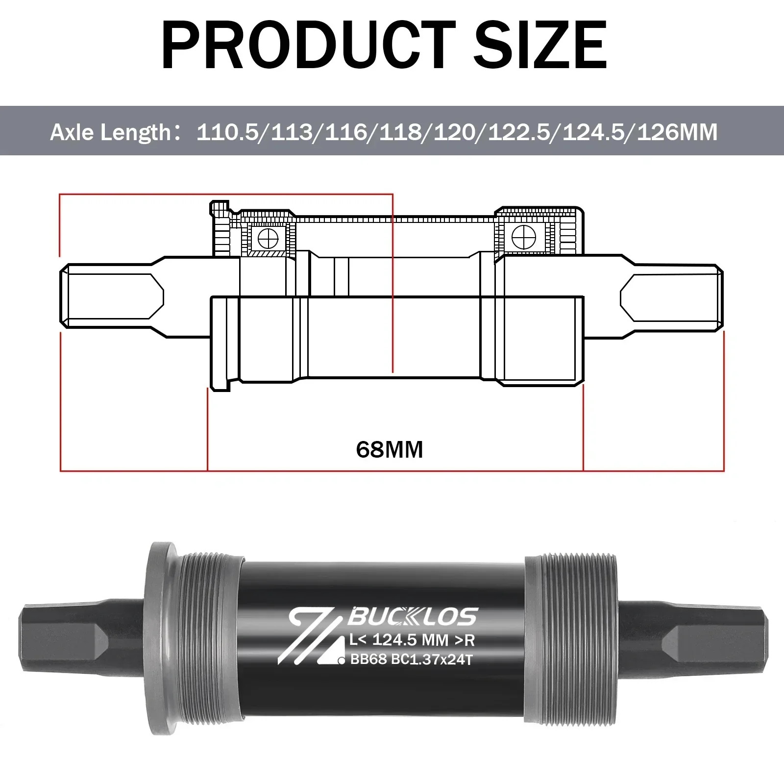 Bike Bottom Bracket Square Hole Road Mountain Bike E-Bike Crank BB BB68 BB80 BB9