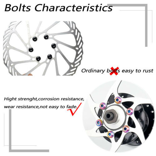 KRSEC MTB/Road Bike Rotor 12PCS Screws Disc Brake Rotor Bolts T25 Torx Wrench US
