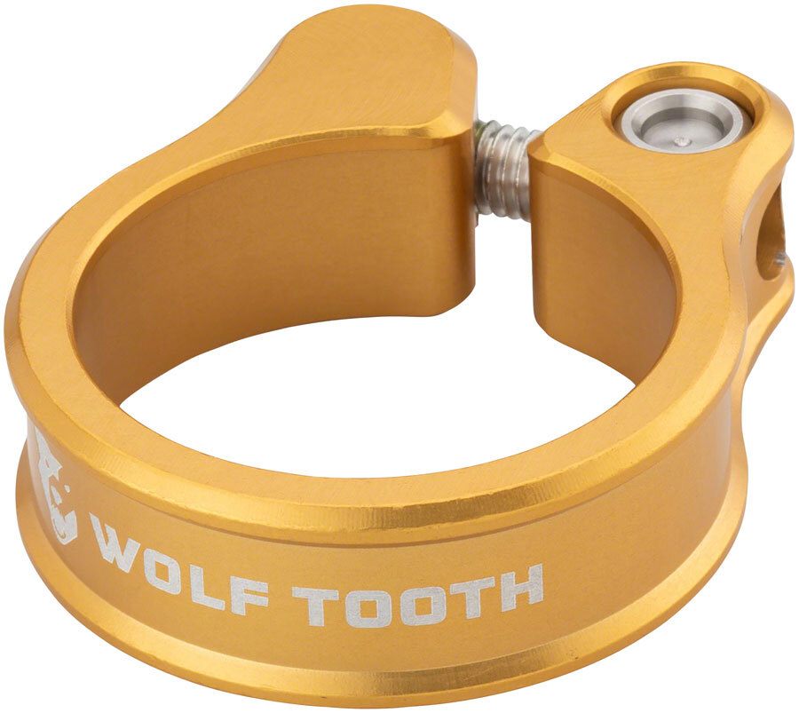 Wolf Tooth Seatpost Clamp 34.9mm Gold Machined Aluminum M6 Bolt 4mm Hex Key