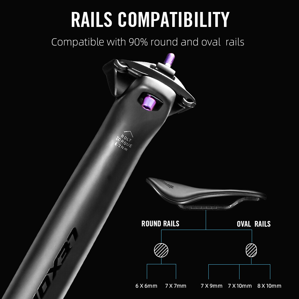 Bicycle Seatpost Carbon 27.2/31.6mm Mountain Bike/Gravel/Road Bike Seat Tube