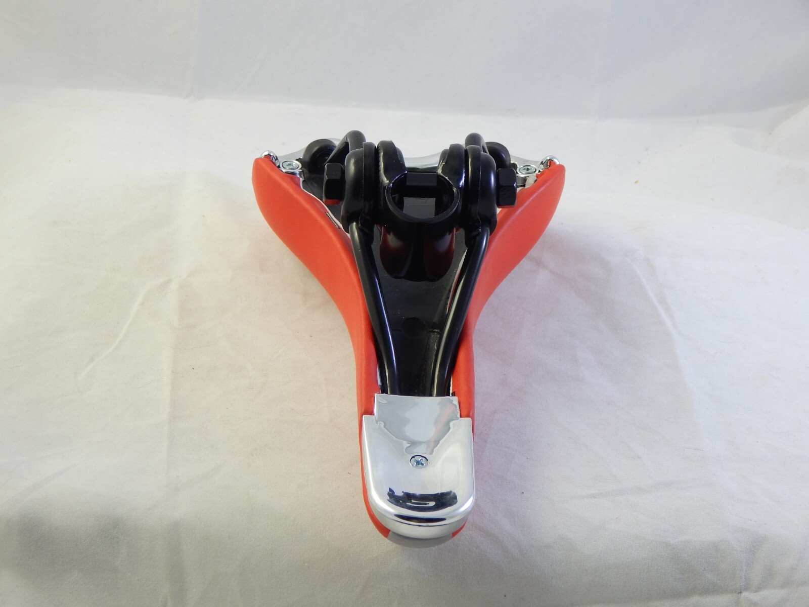 NOS Honda BMX Racing Seat Saddle Red Silver Chrome Railed HRC Woody Bicycle
