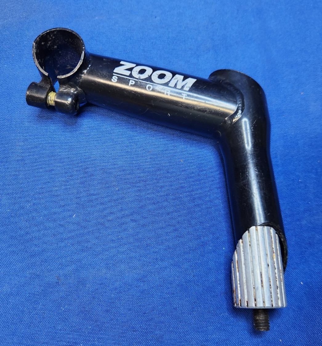 Vintage ZOOM Quill Bike Stem Riser Black 25.4 MTB 105 mm Rise Retro