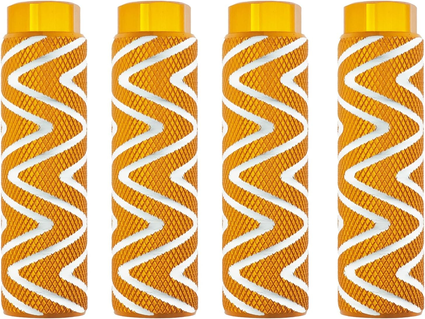 4 Pack Aluminum Alloy Bike Pegs Foot Pedals Backseats Stands Yellow Mixed Silver