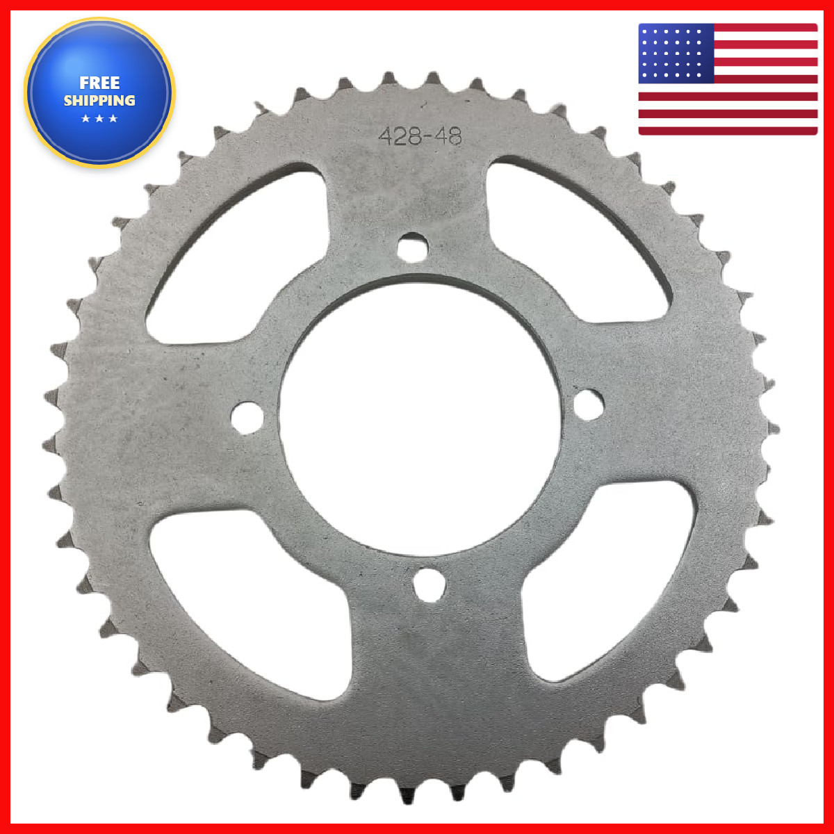 Ztdzzh 48 Tooth Rear Chain Sprocket Id 76Mm For 428 Chain 50Cc 70Cc 90Cc 110Cc
