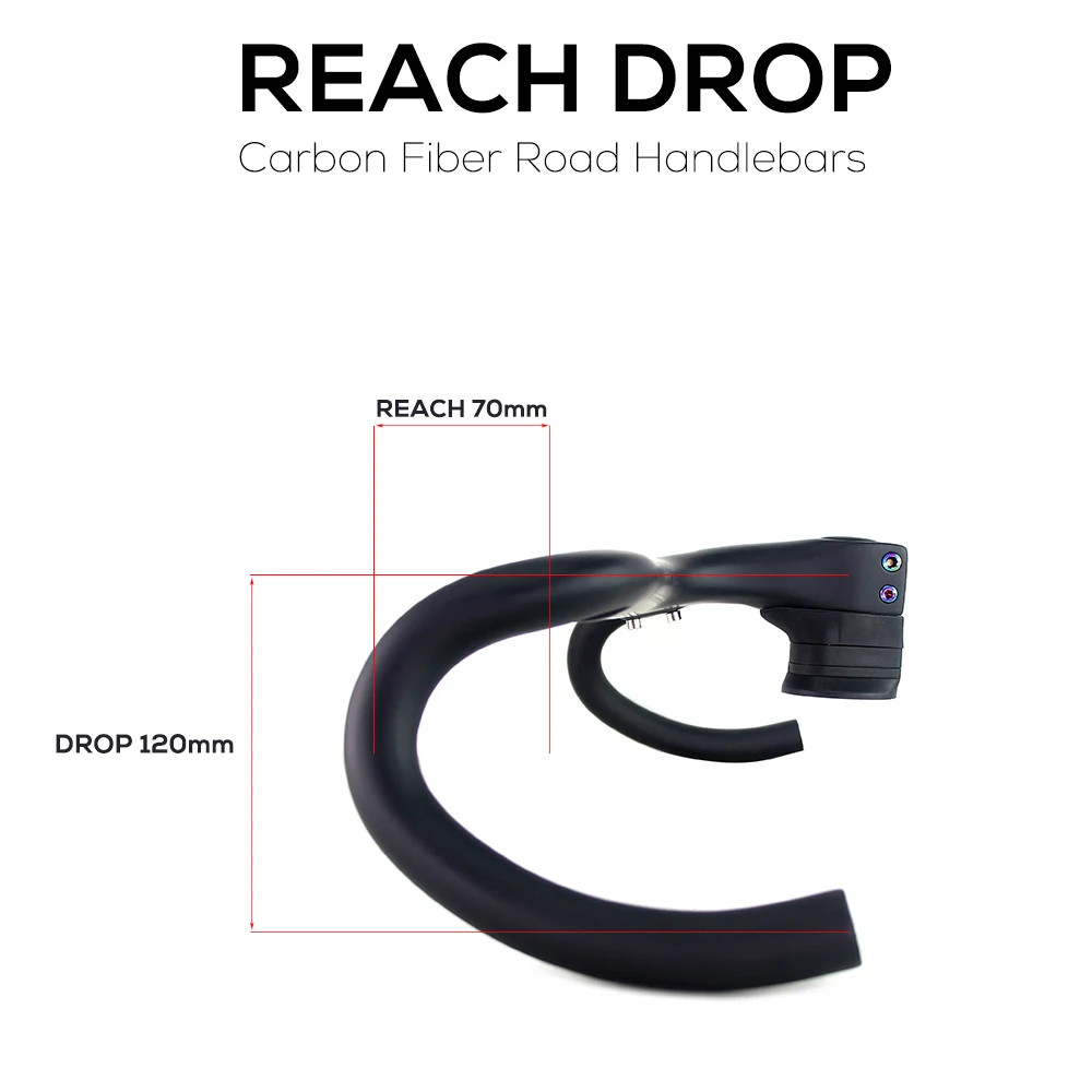Carbon Bike Internal Wiring Integrated Drop Bar for 28.6mm Fork Tube with Spacer
