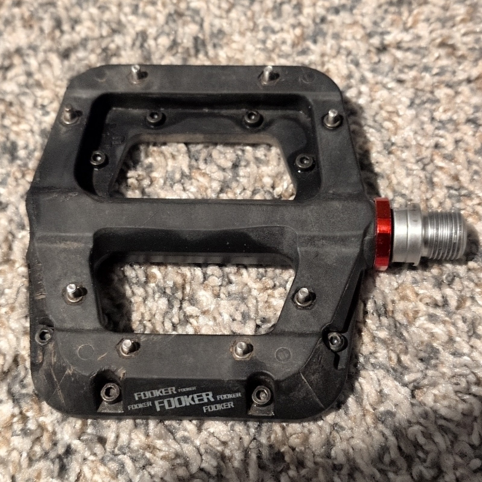 FOOKER Black Composite Flat/Platform Bike Pedals Pair 9/16 in Axle