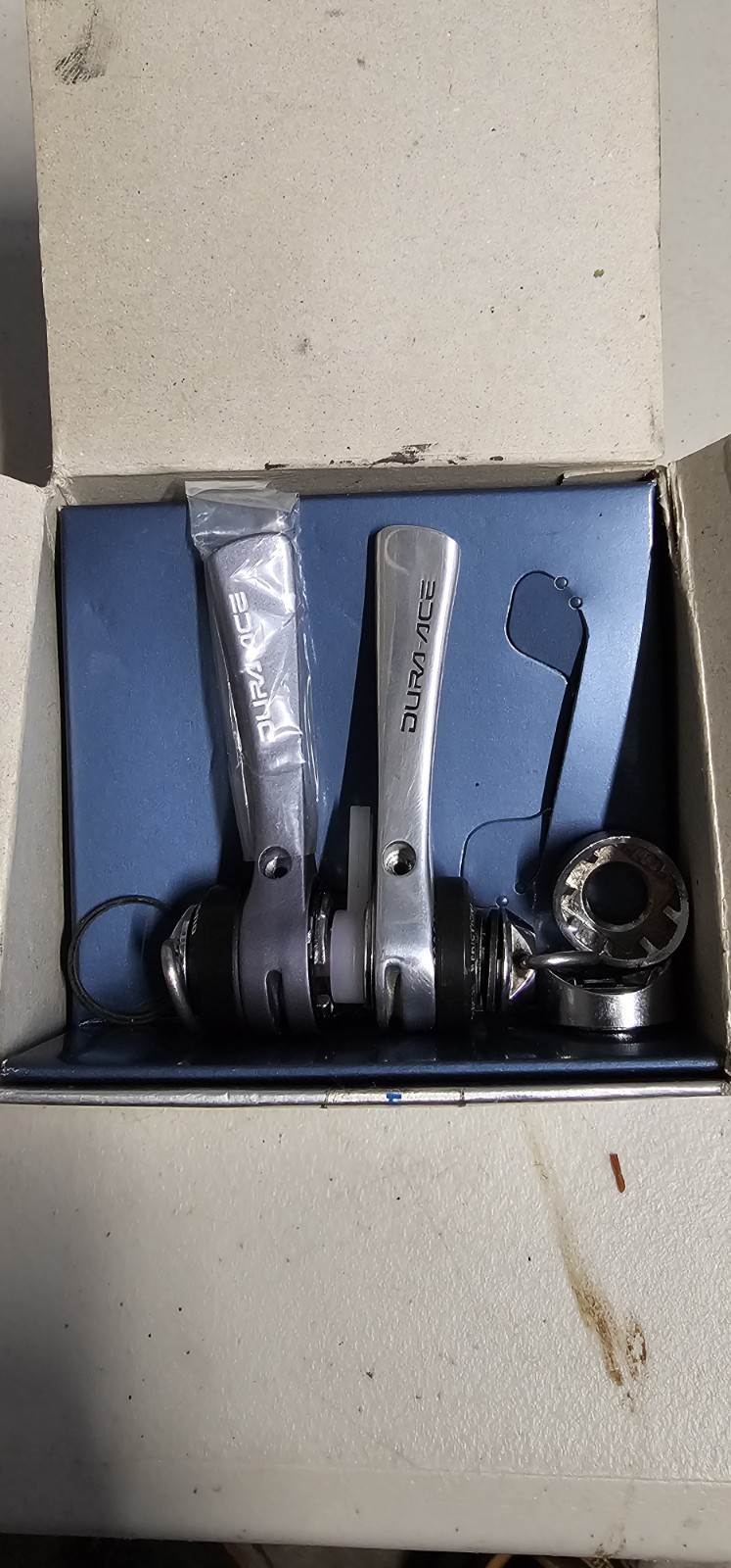 Shimano Dura-Ace SL-7400/7401 6-Speed Down Tube SIS Shifter Set w/ Cables