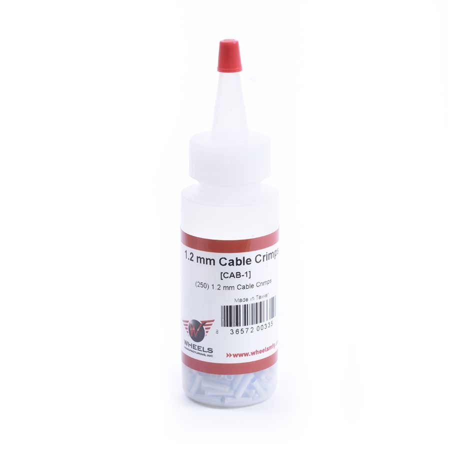 Wheels Manufacturing 1.2mm cable crimp, Cable End Cap, 1.2mm, Silver, 250pcs