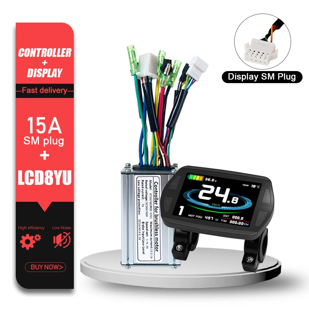Electric Bike KT Brushless Controller 36V 48V 15A/17A/22A/30A/35A/50A SM Plug