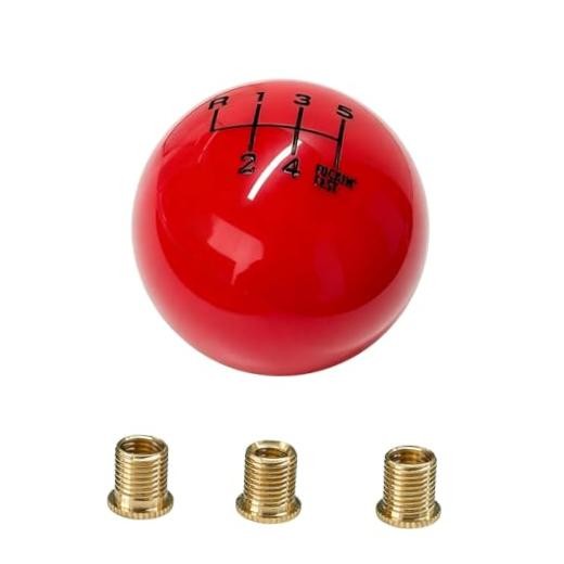 6 Speed Car Gear Shift Knob, Resin Ball Auto Shifter Grip Head with Red