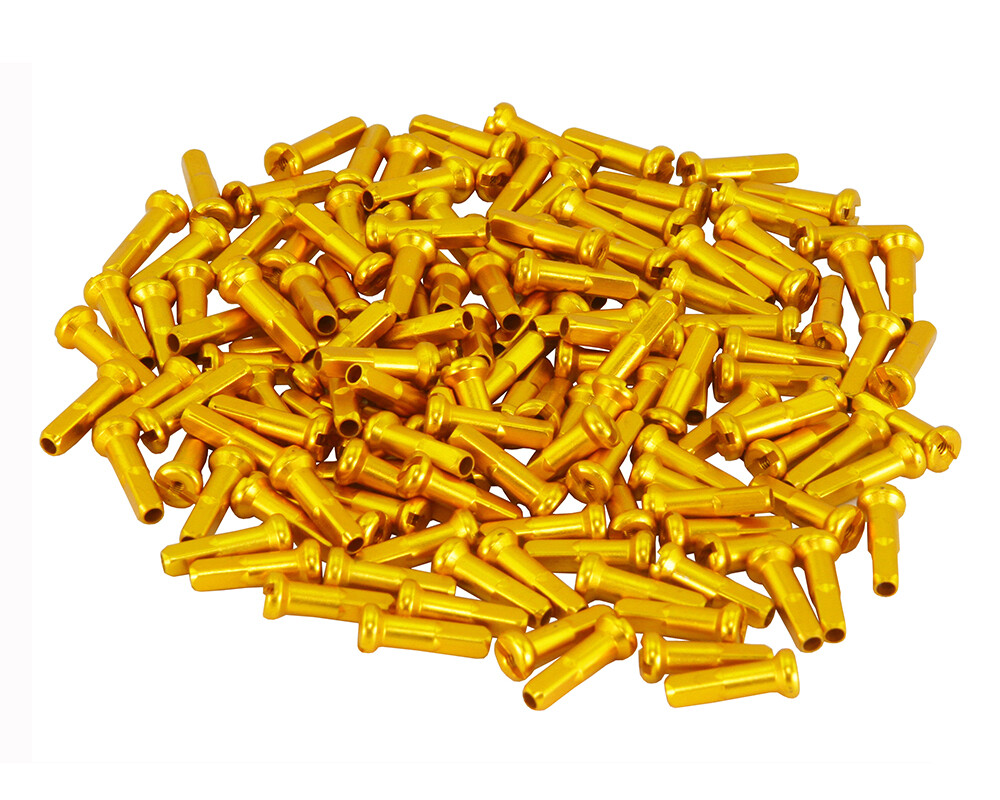 BICYCLE ALLOY SPOKE NIPPLE/16MM 14G GOLD. (CUSTOM AMOUNT)