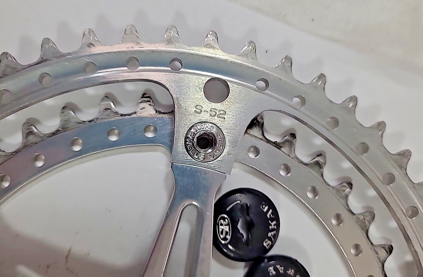 RARE Sakae Mighty Crankset 144 BCD / 171mm + Caps / 52-42t- NICE! / #170