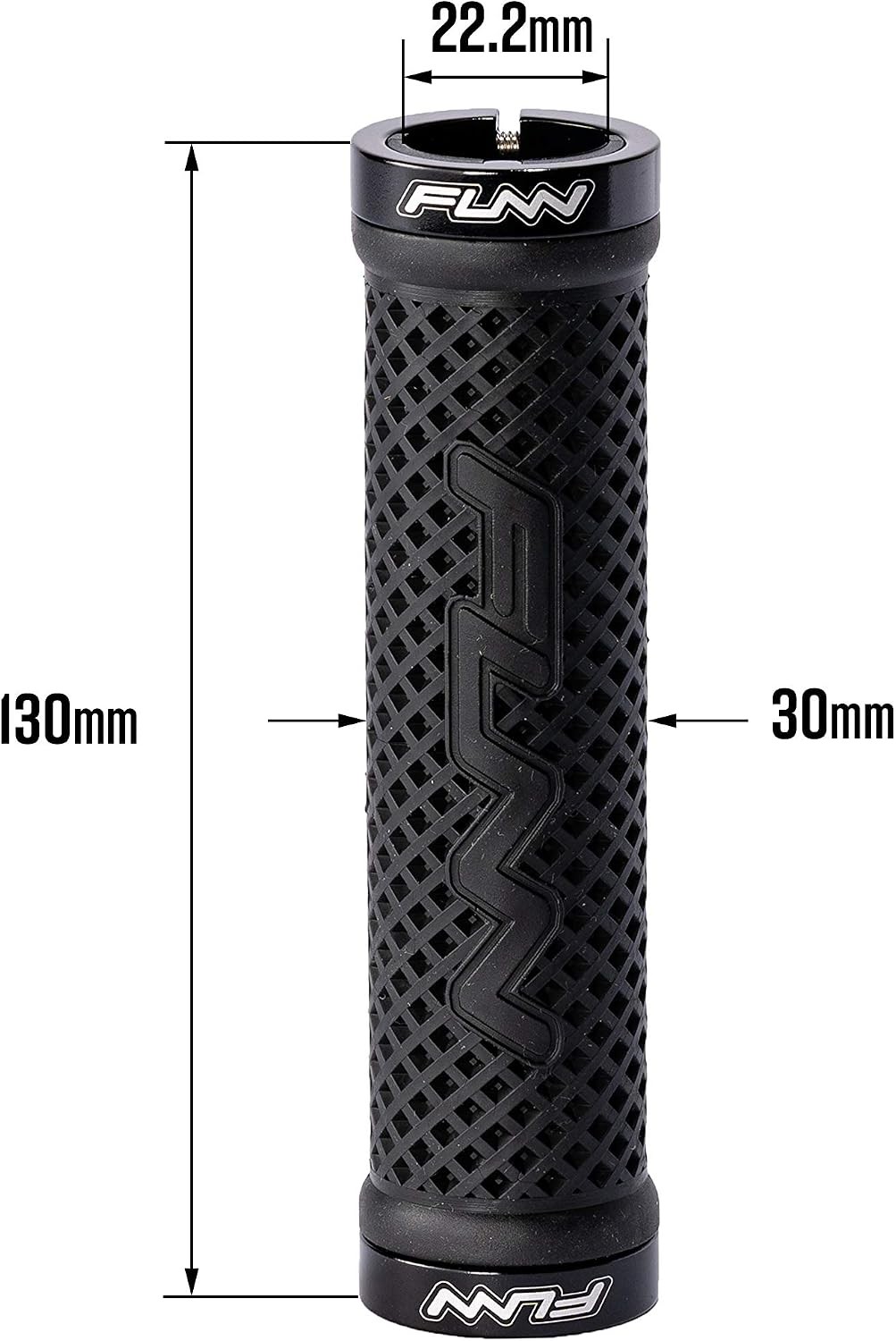 Funn Combat II Mountain Bike Handlebar Grips with Double Lock on Clamp, White