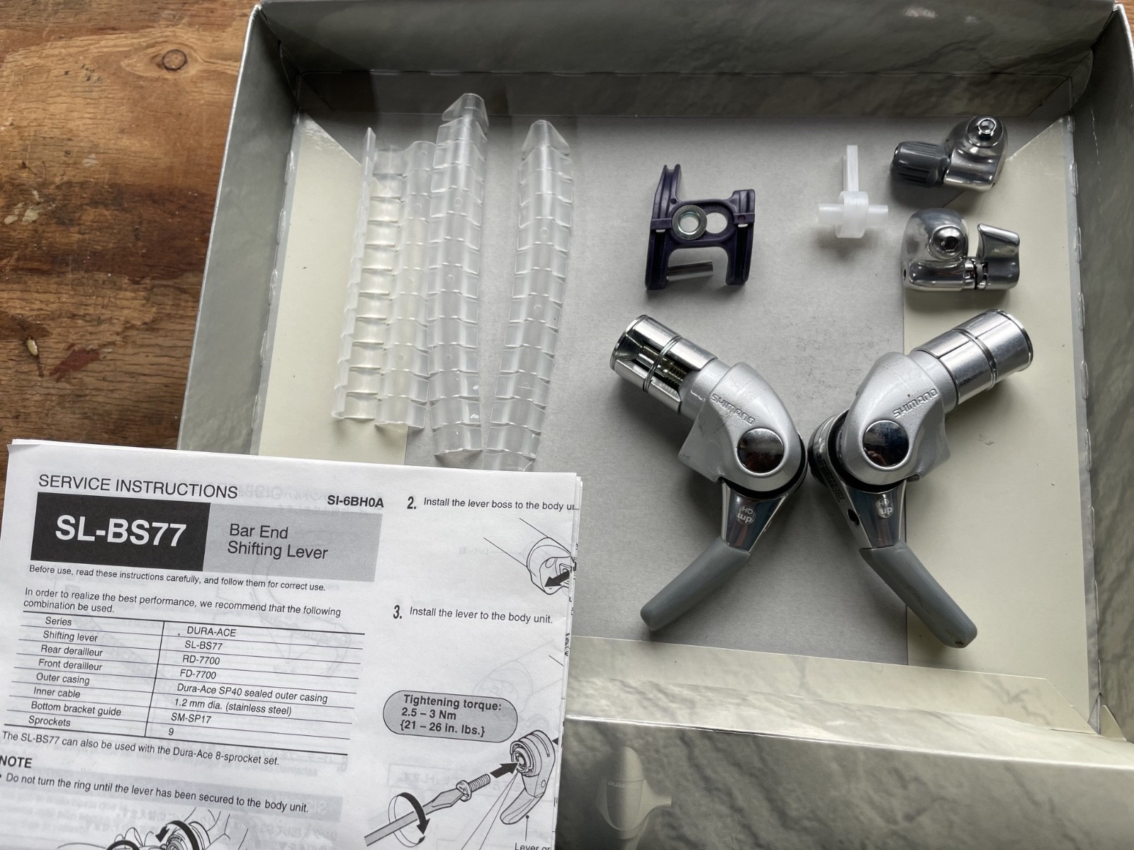 Shimano Dura-Ace SL-BS77 Bar End Shifter Set 9 Speed Road