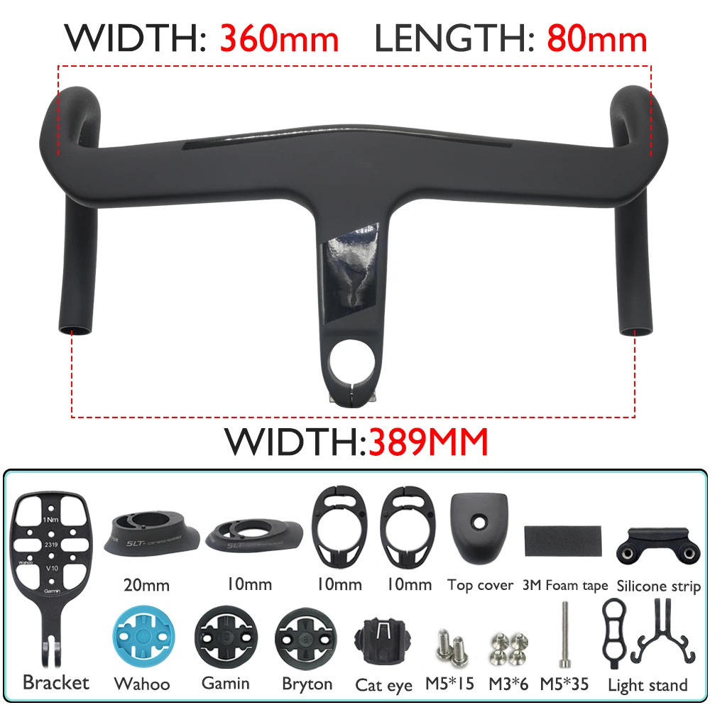 Carbon Integrated Aero Road Bike Drop Bar 7 Degree Flare Bicycle Handlebar