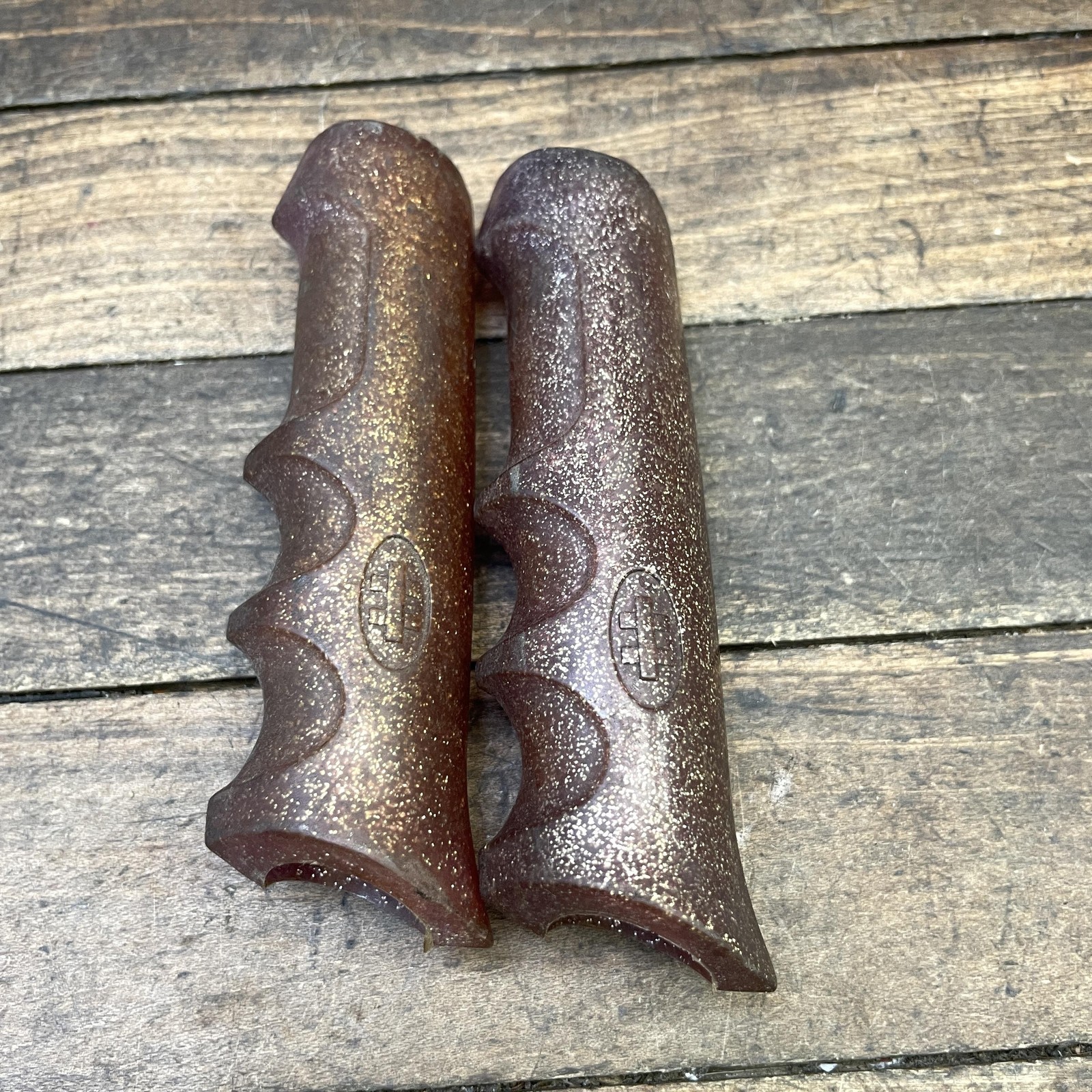 Vintage Huffy Handlebar Grips Brown Glitter Sparkle Cruiser Bike Western Flyer