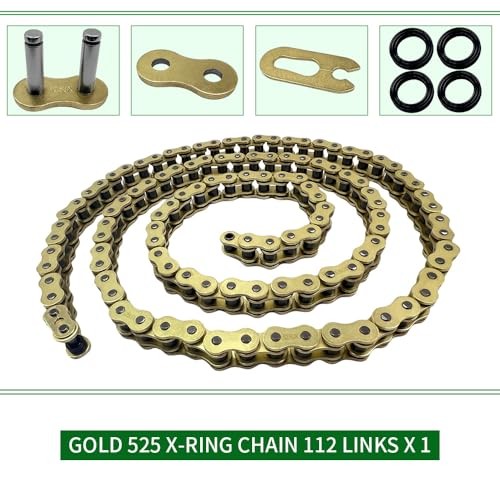 Gold 525 X-Ring Chain2 Links Motorcycle Chain with Connecting 112 links 1