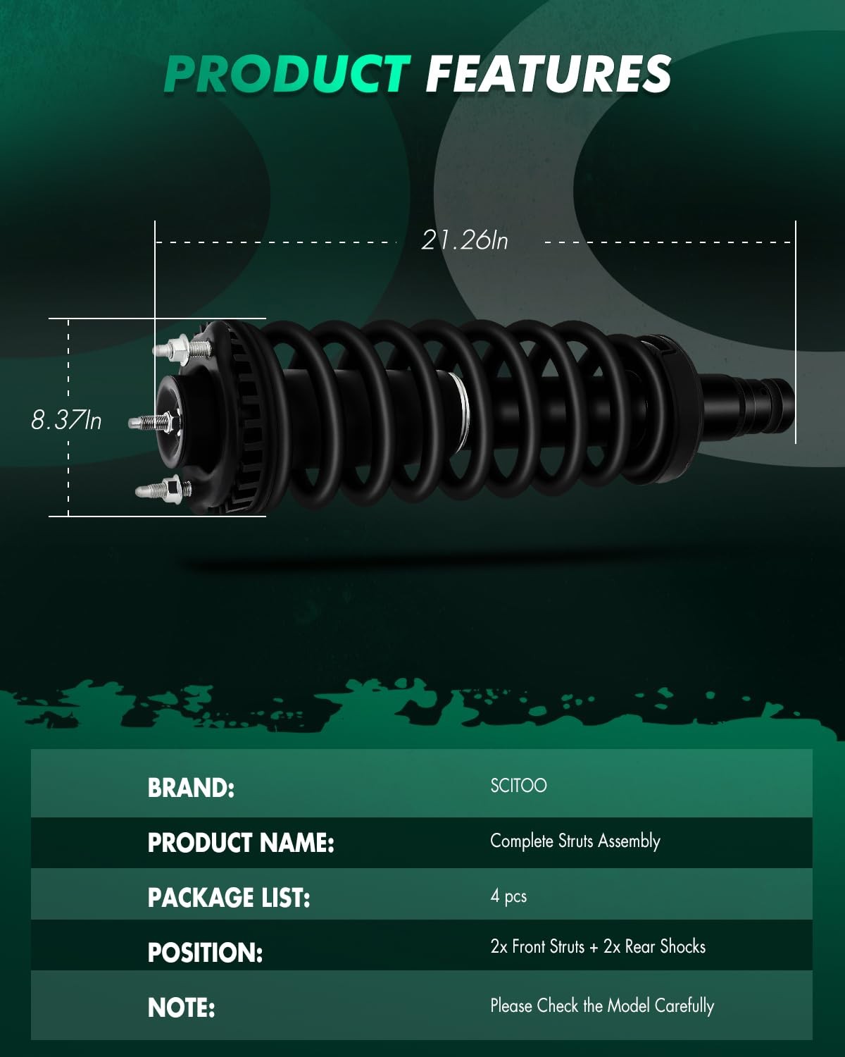 – Complete Struts Spring Rear Shock Absorbers Fit For Buick