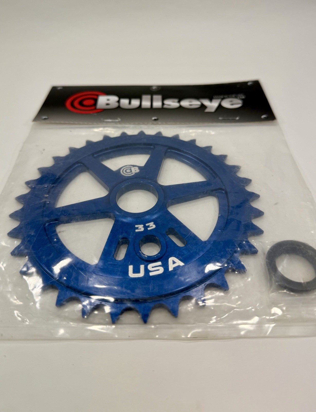 Bullseye USA 33t Sprocket Anodized Blue Race Works New School BMX 33 Tooth