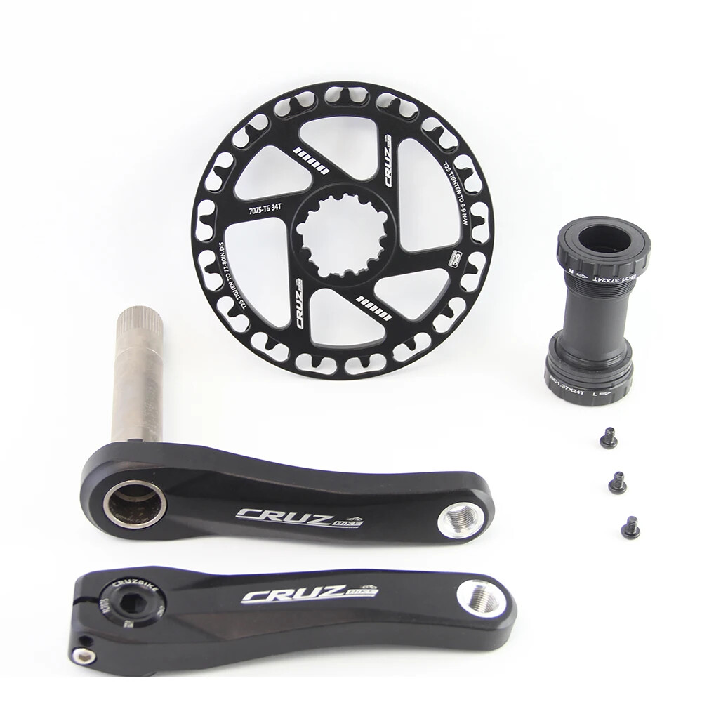Kid MTB Bicycle Cranksets 89-150mm Hollow Crank with 25-44T Single ChainWheel