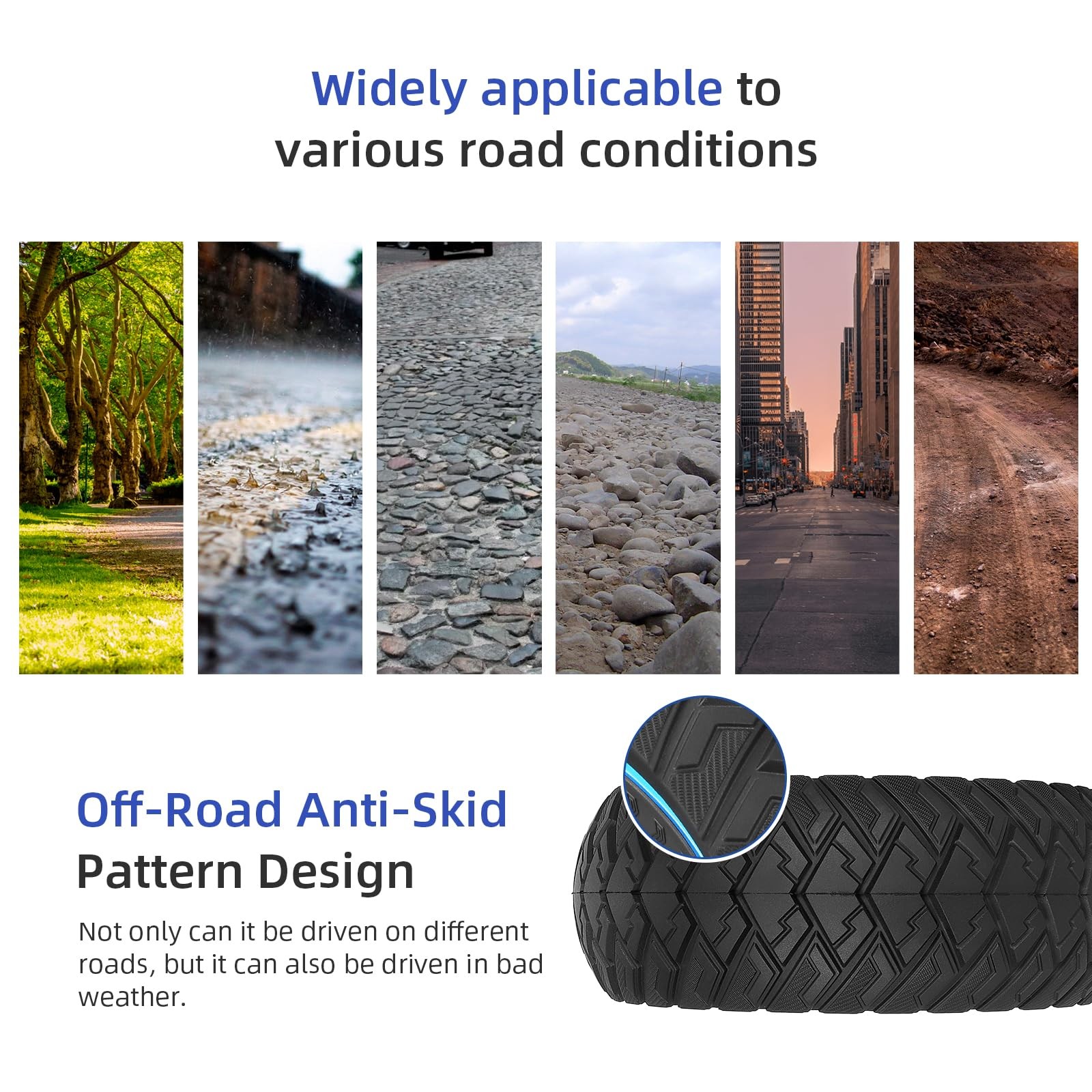8.5×3 Solid Scooter Tire Front and Rear Wheels for Zero 8 Zero 9 VSETT 8 VSET…